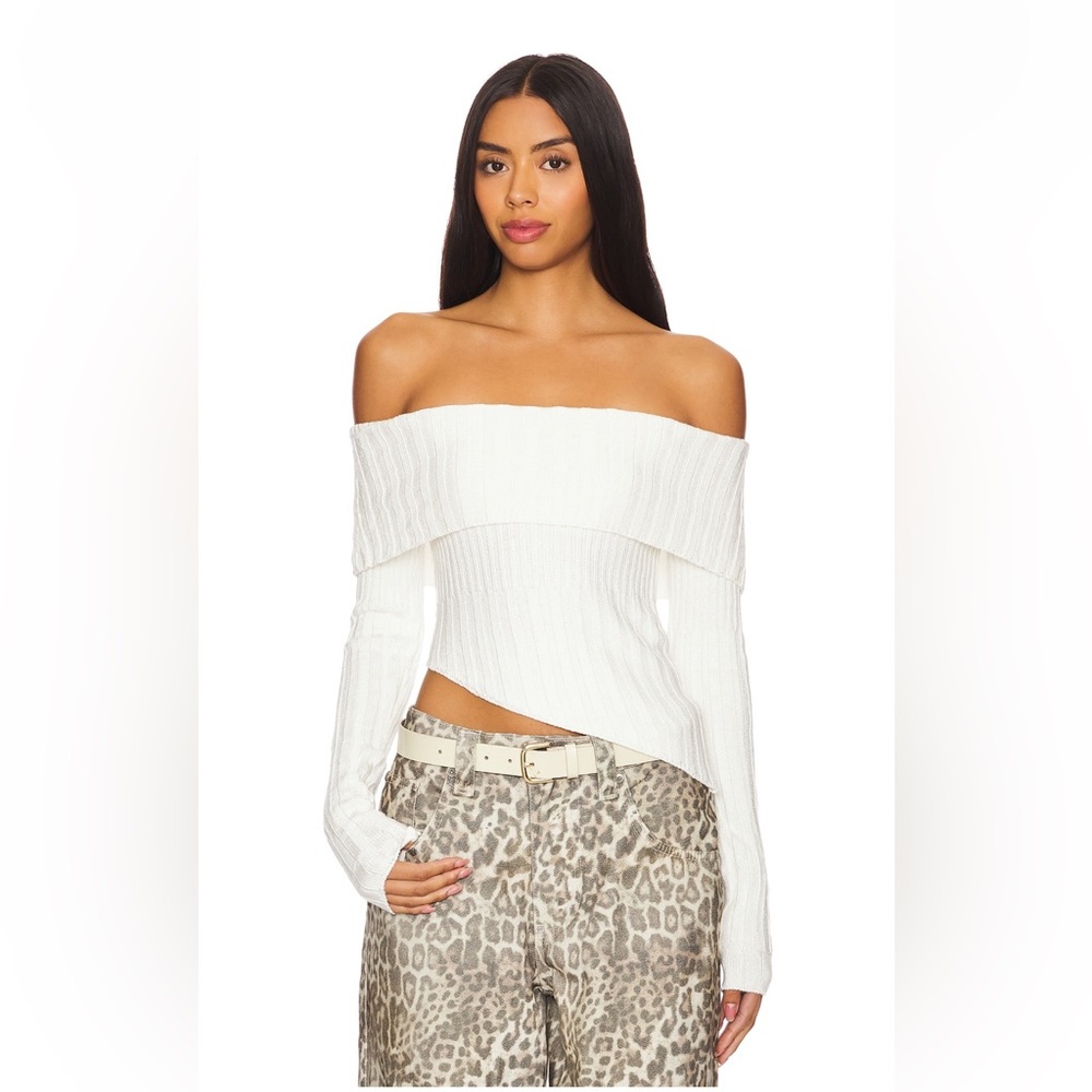 superdown - Regina Off Shoulder Sweater Ivory - Size Small